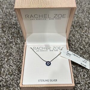 Rachel Zoe Blue Flower Sterling Silver Necklacee